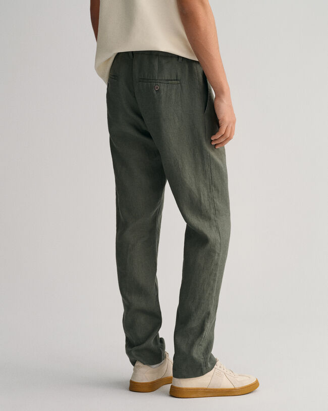 Pantalones Relaxed Fit de lino con cordón ajustable