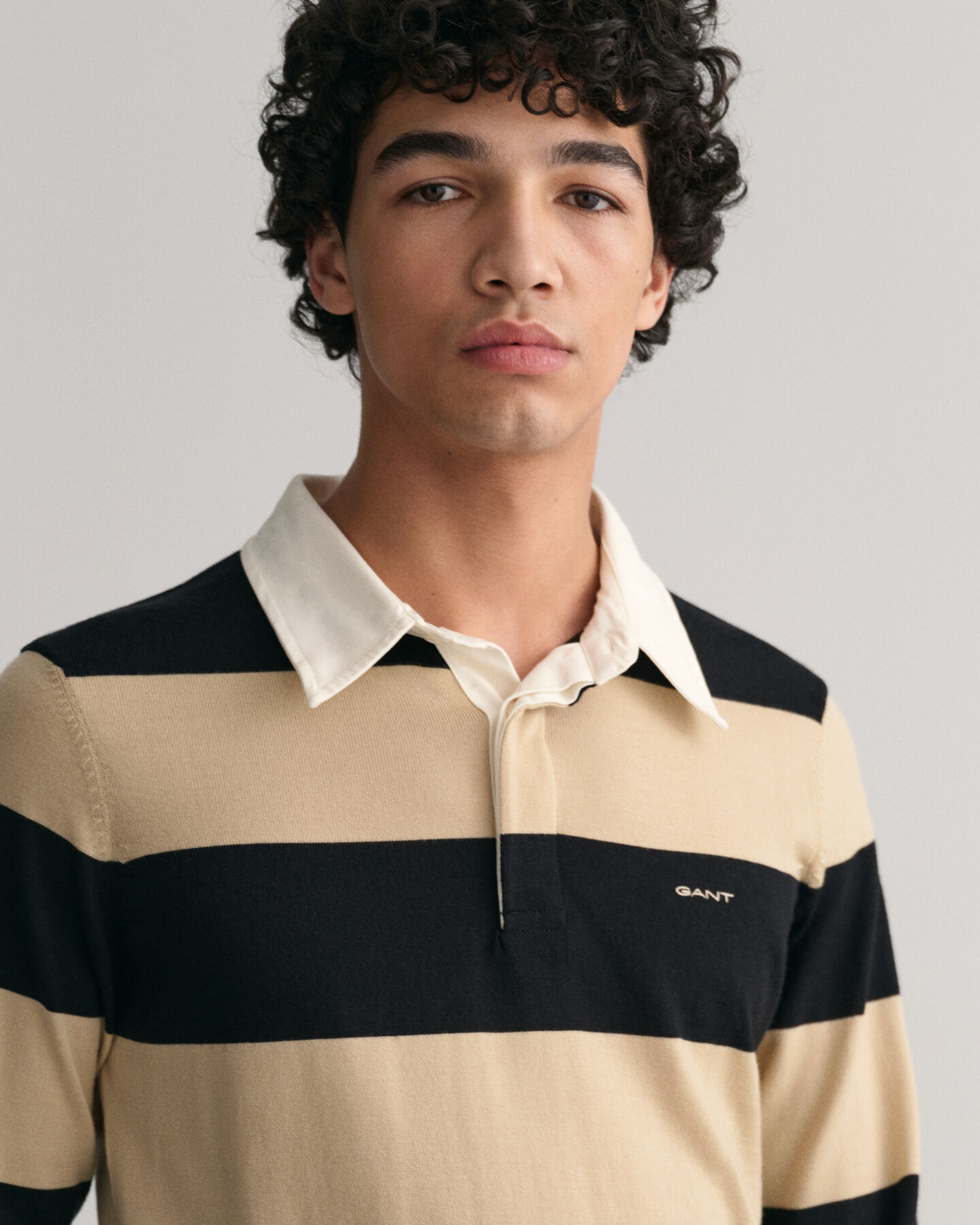 Rugger de lana merino de rayas anchas