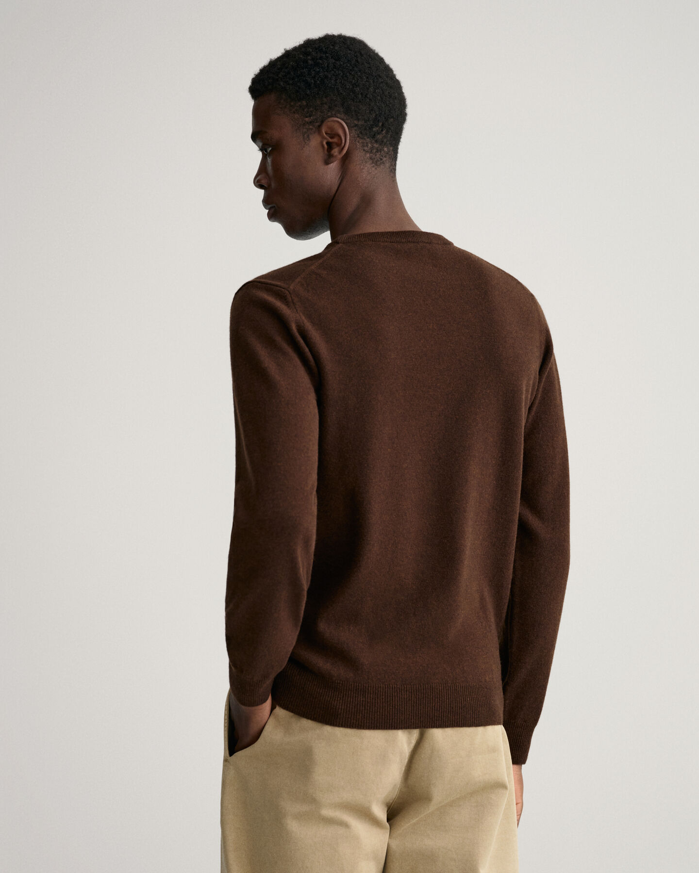 Jersey de cuello redondo en lana de oveja muy fina