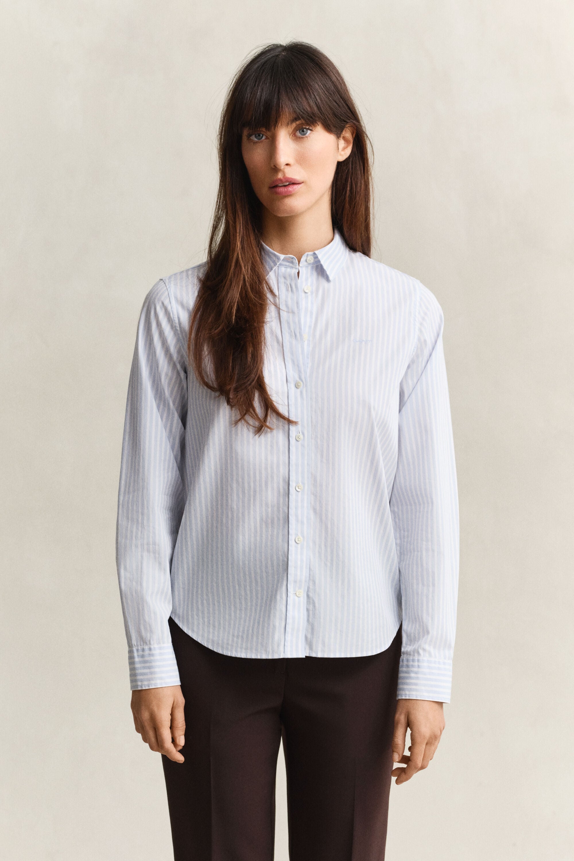 Camisa de popelina Regular Fit clásica de rayas