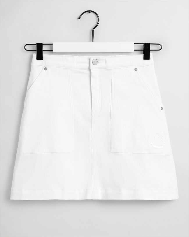 Falda de sarga con bolsillos de parche Teen Girls