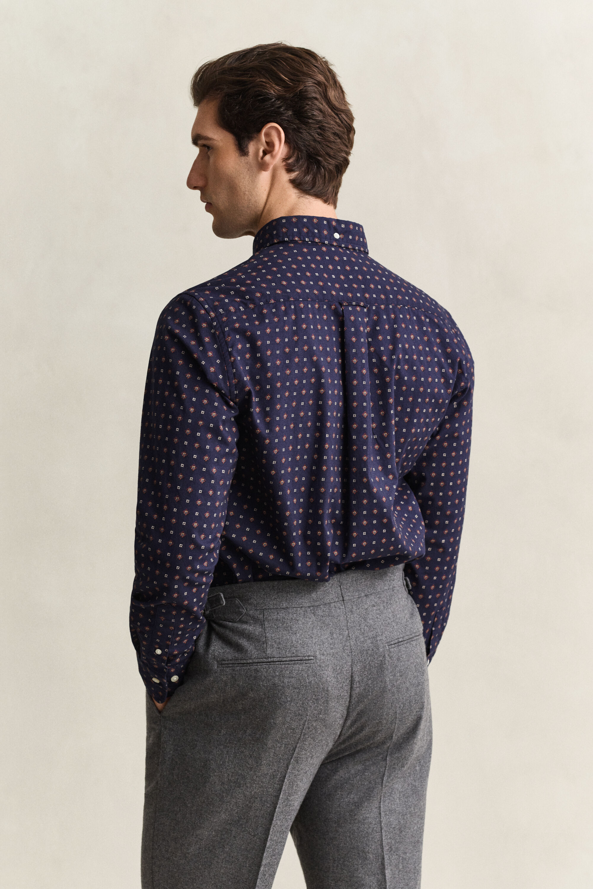 Camisa de sarga con estampado de cachemir