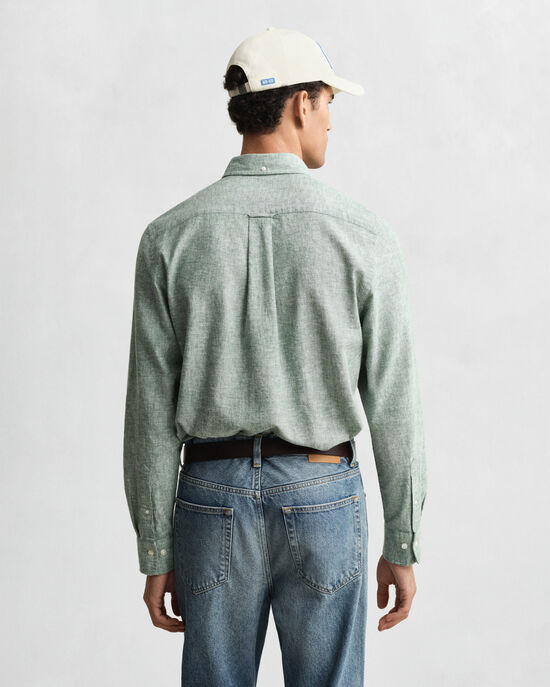 Camisa Regular Fit de algodón y lino