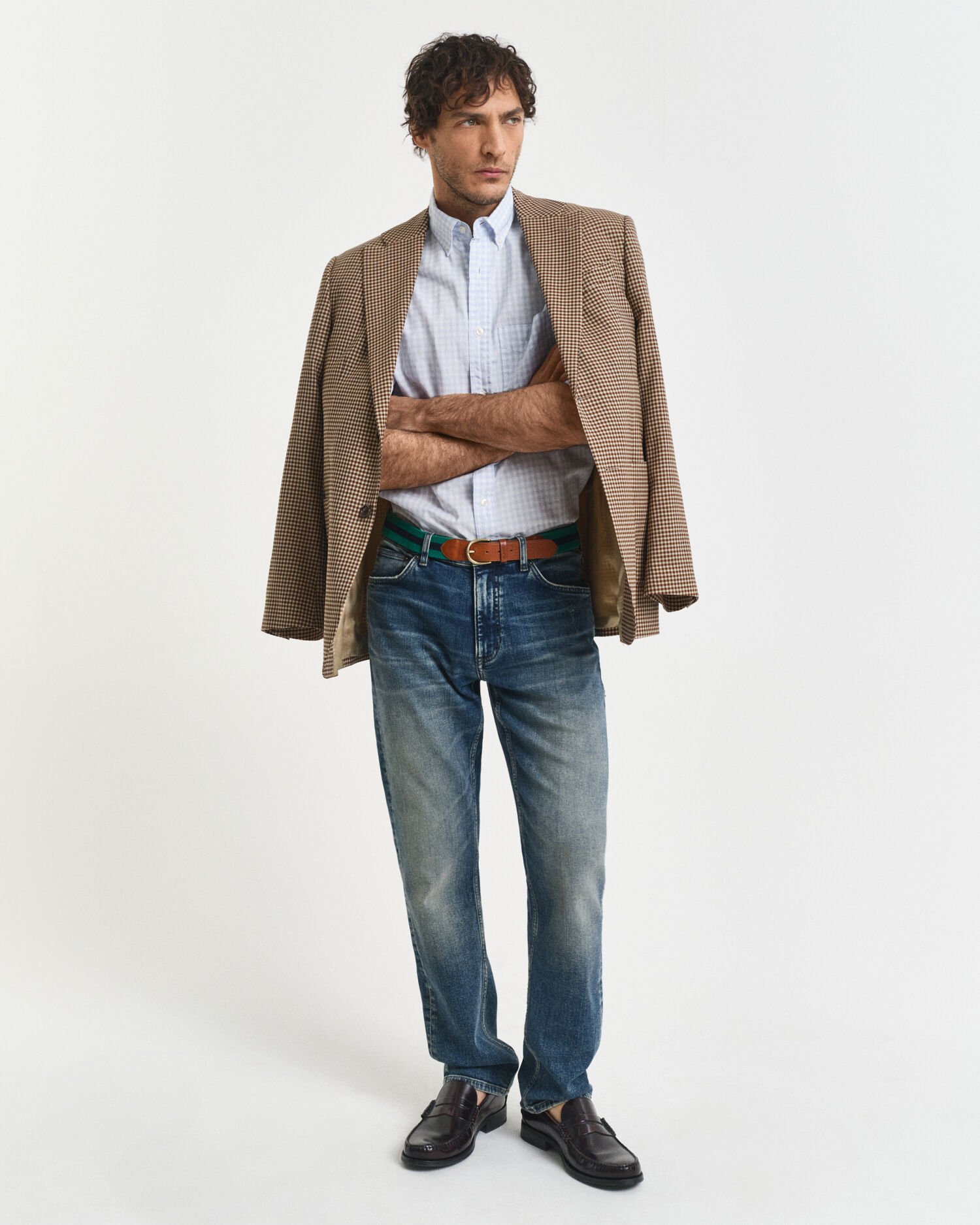 Camisa Regular Fit clásica de popelina a cuadros Vichy