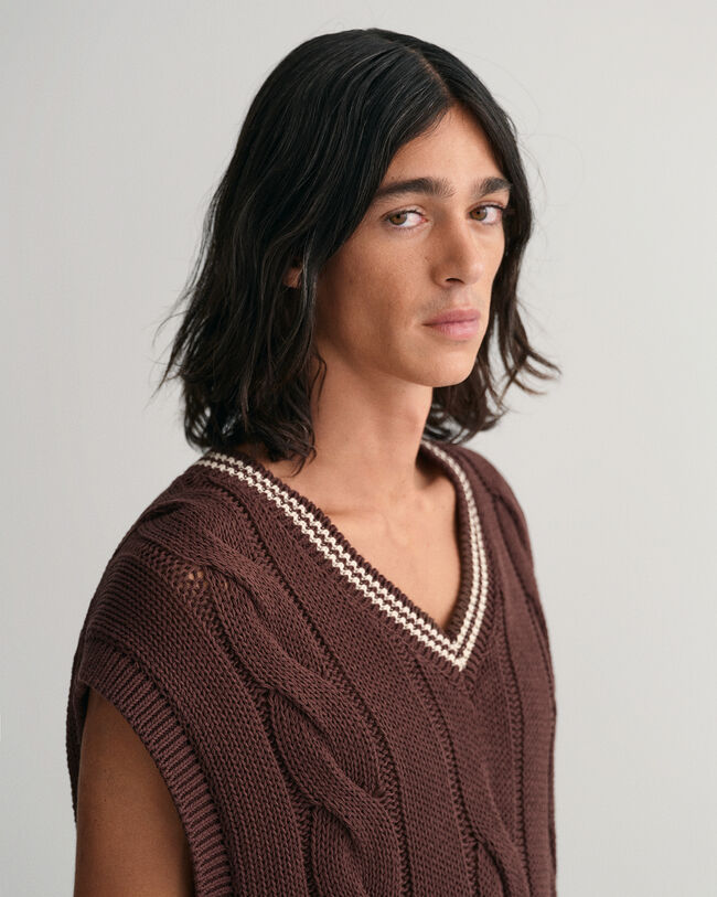 Chaleco de punto de ochos