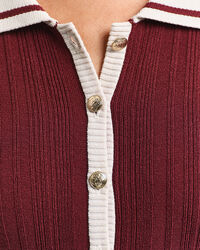 Vestido de punto con canal&eacute; en contraste