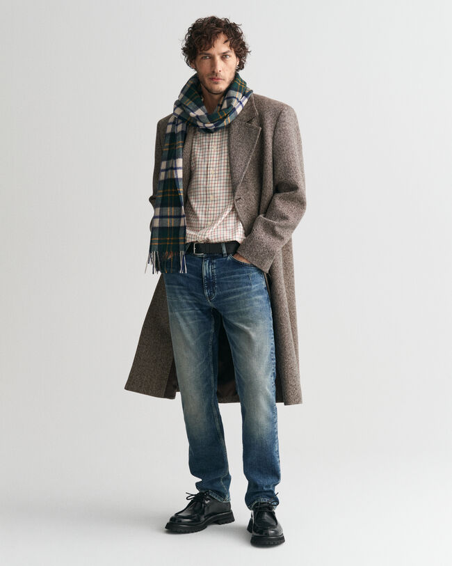 Camisa Regular Fit de sarga a cuadros Tattersall