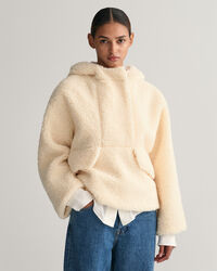 Sudadera polar con capucha y textura de borreguito