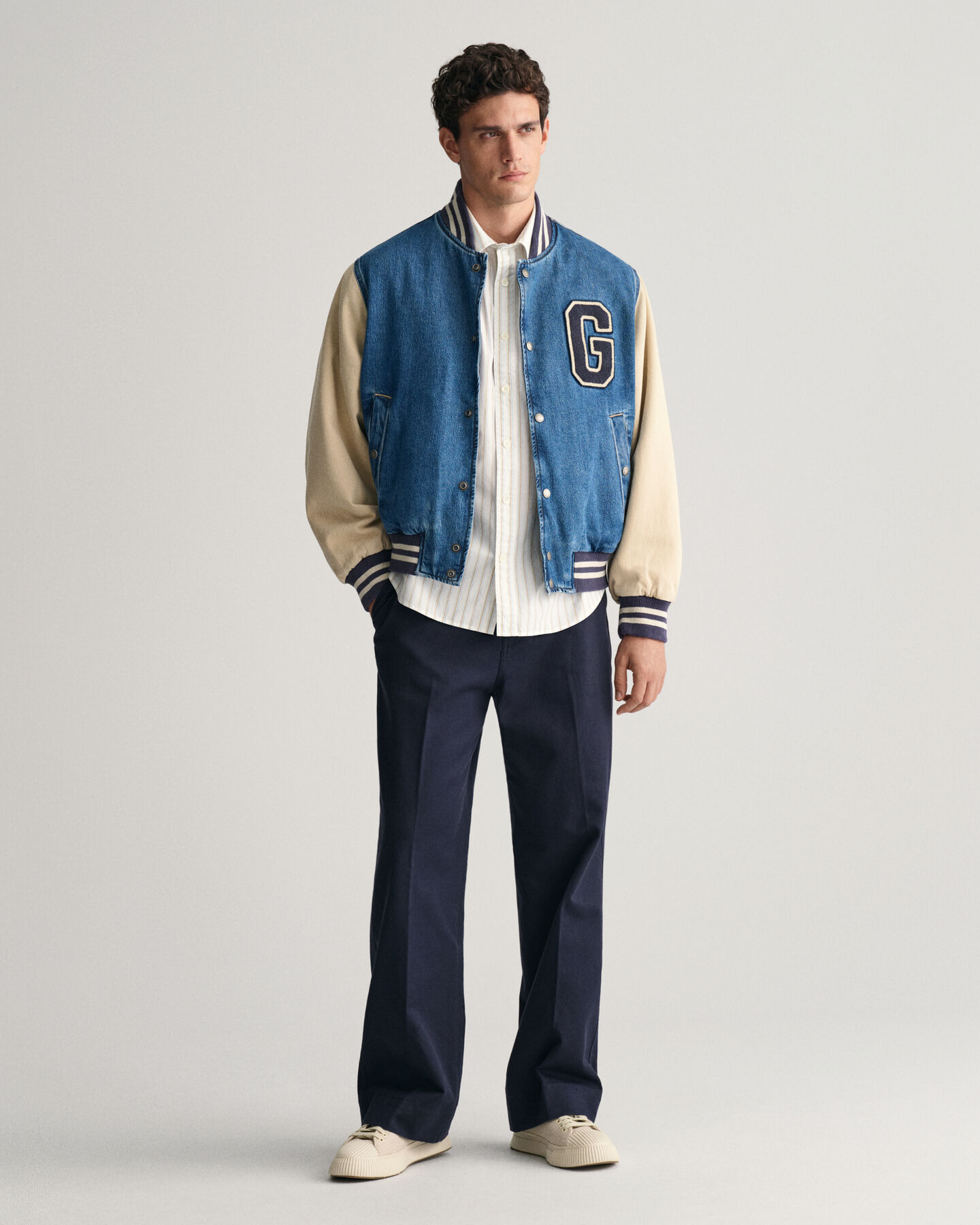 Camisa Relaxed Fit de manga corta Heritage Poplin a rayas