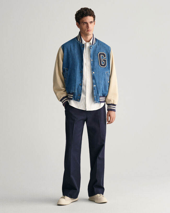 Camisa Relaxed Fit de manga corta Heritage Poplin a rayas