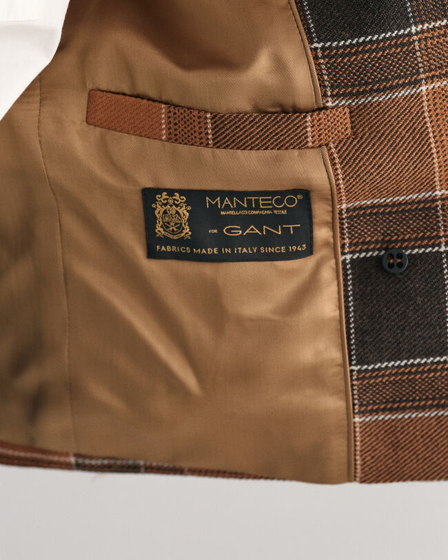 Chaqueta tipo americana corta de lana a cuadros