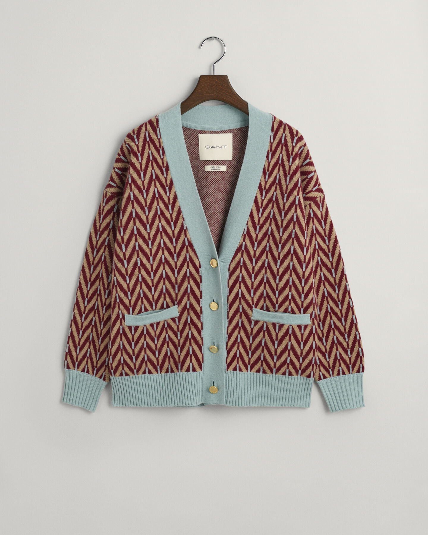 C&aacute;rdigan con dise&ntilde;o de espiga multicolor