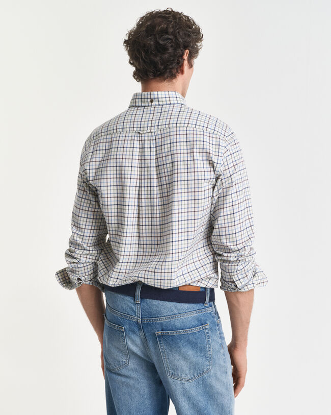 Camisa Regular Fit de sarga a cuadros Tattersall