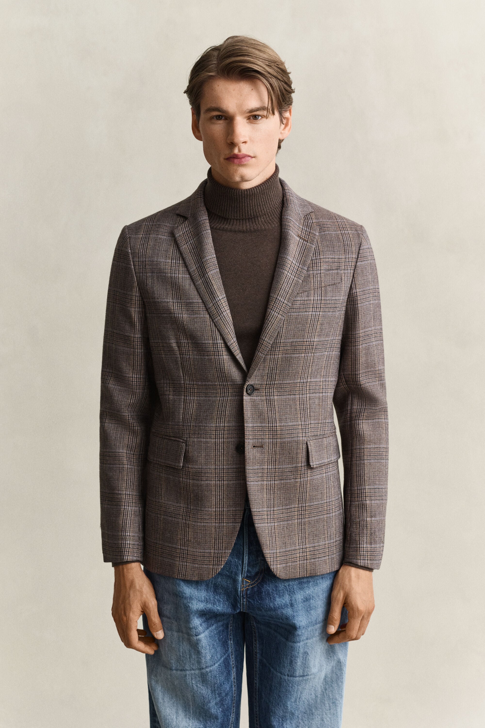 Chaqueta de traje de lana a cuadros