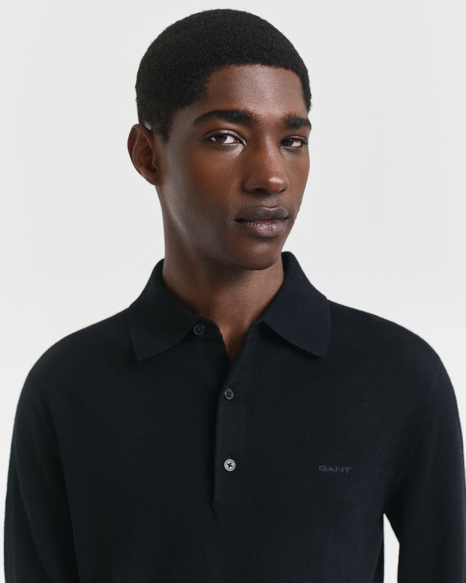 Jersey tipo polo de lana merino extrafina