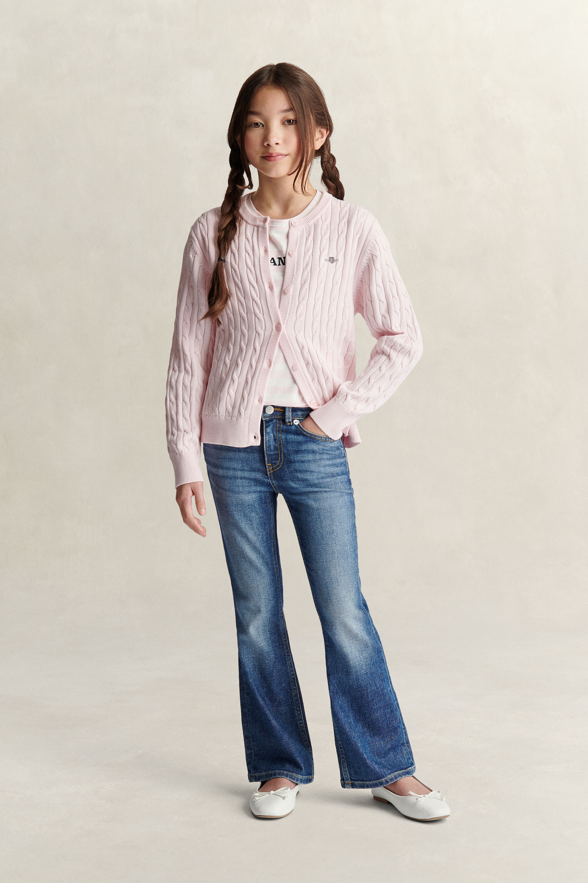 Cárdigan de punto de ochos Teen Girls