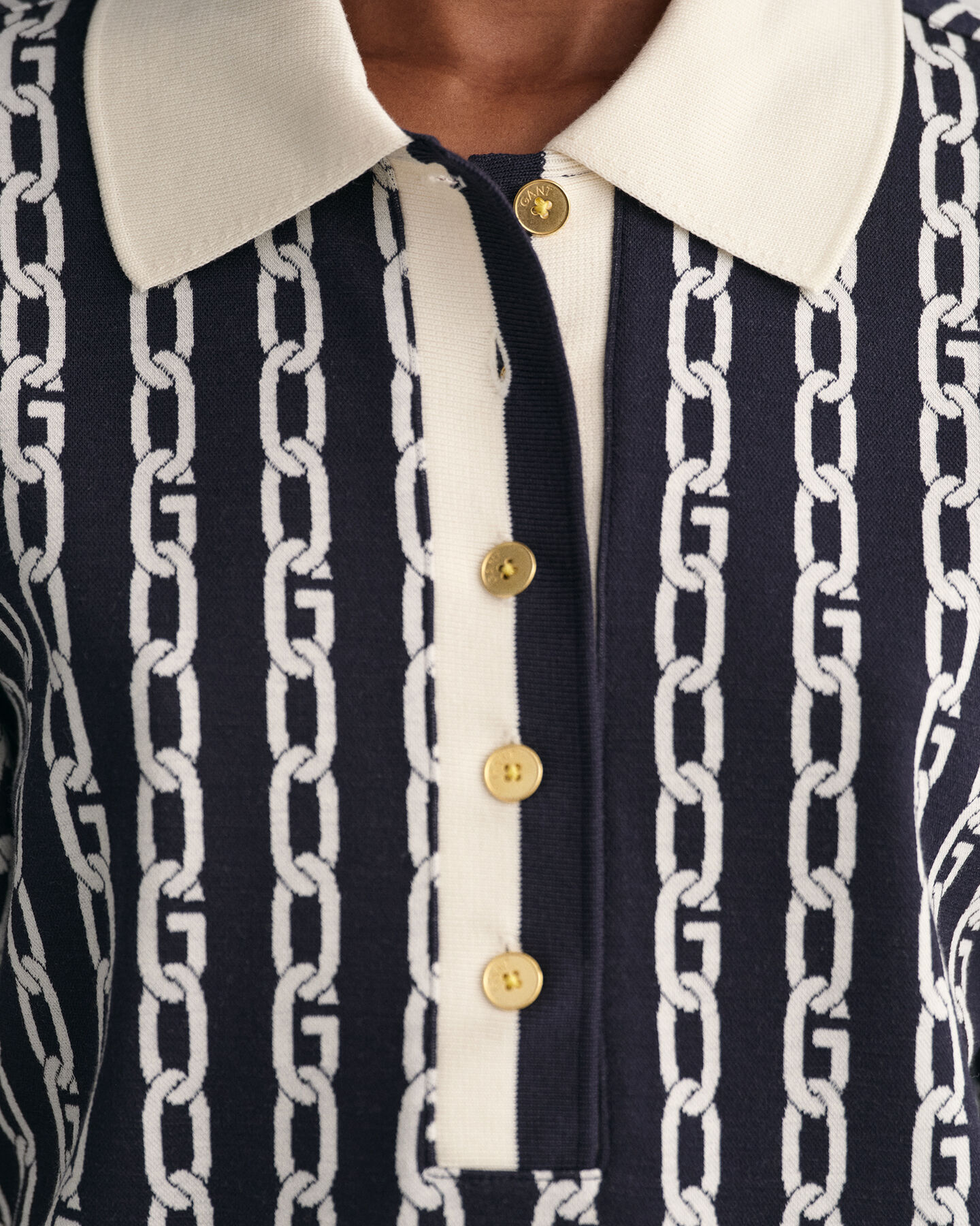 Polo de media manga Chain Jacquard