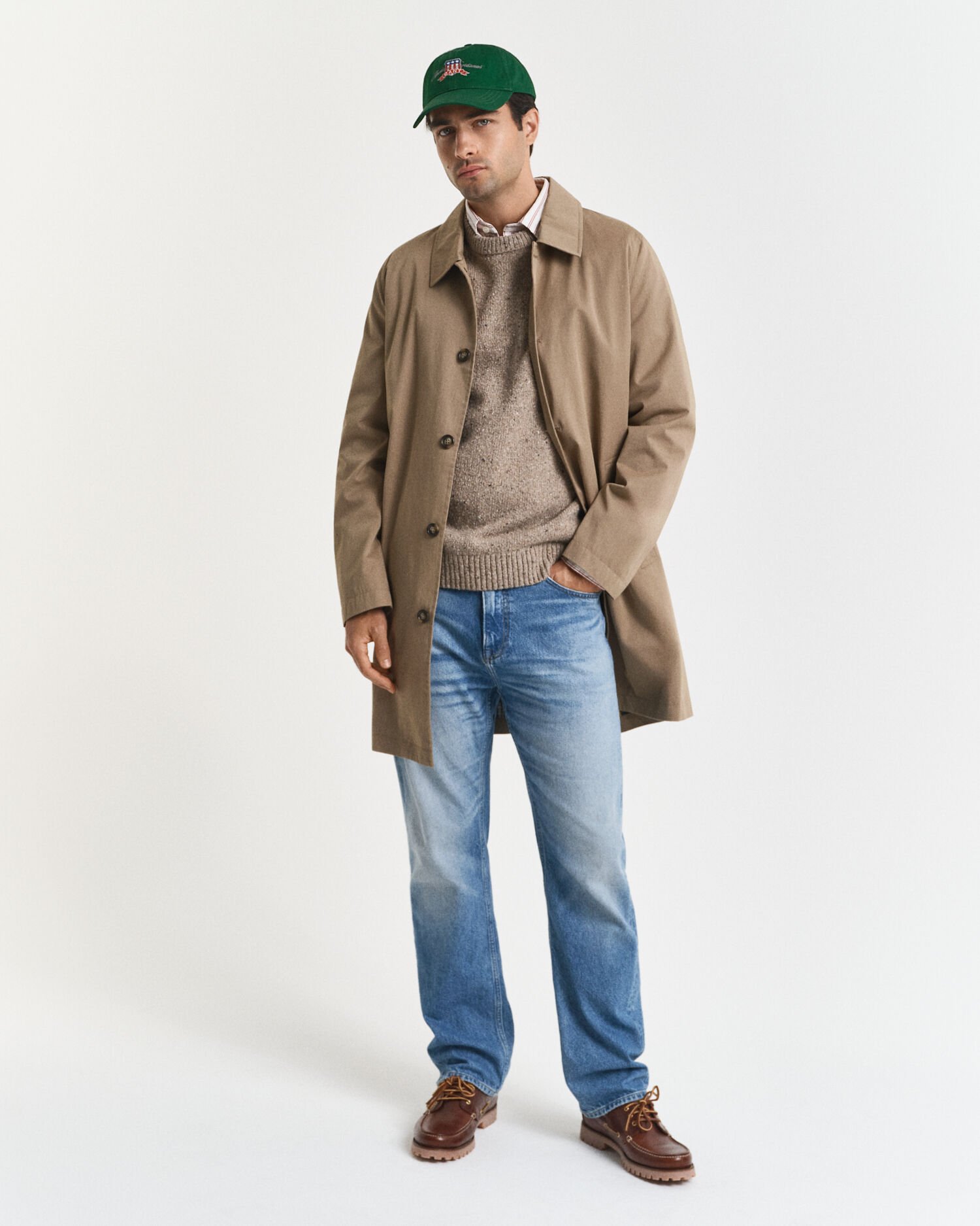 Jersey de cuello redondo en mezcla de lana con nepps