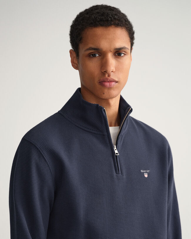 Sudadera con media cremallera Waffle