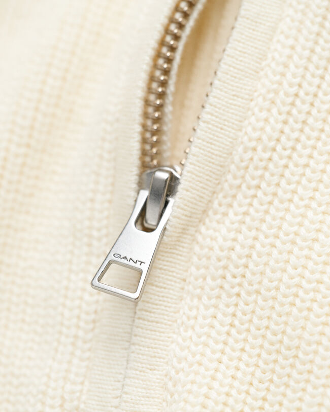 Jersey con media cremallera de algod&oacute;n acanalado