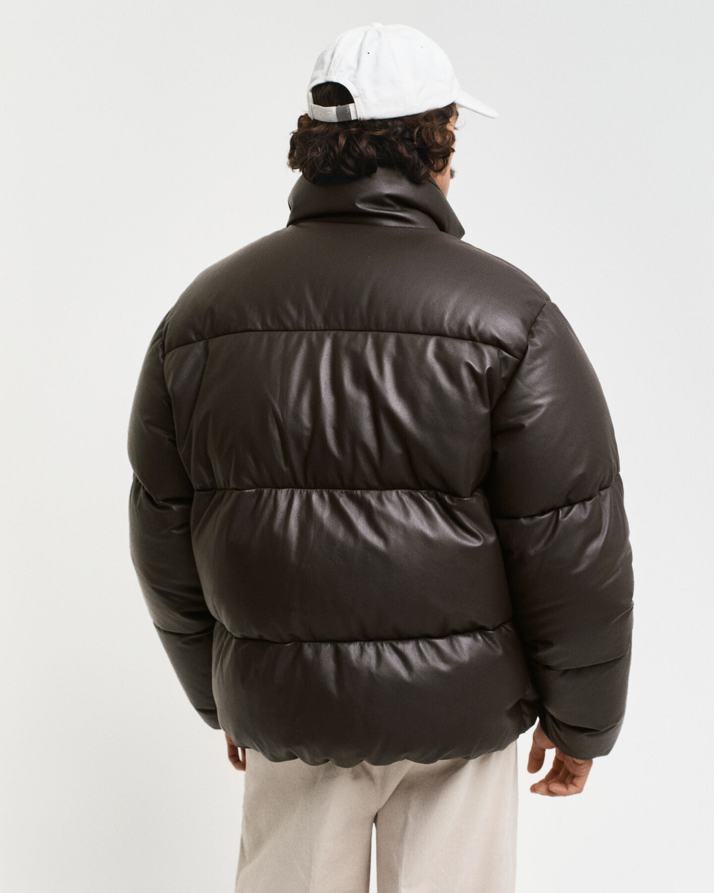 Chaqueta acolchada de piel y plumón de oca