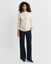 Cárdigan de bouclé con cuello redondo