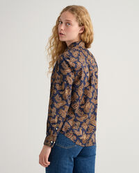 Camisa Regular Fit de gasa de algod&oacute;n Paisley