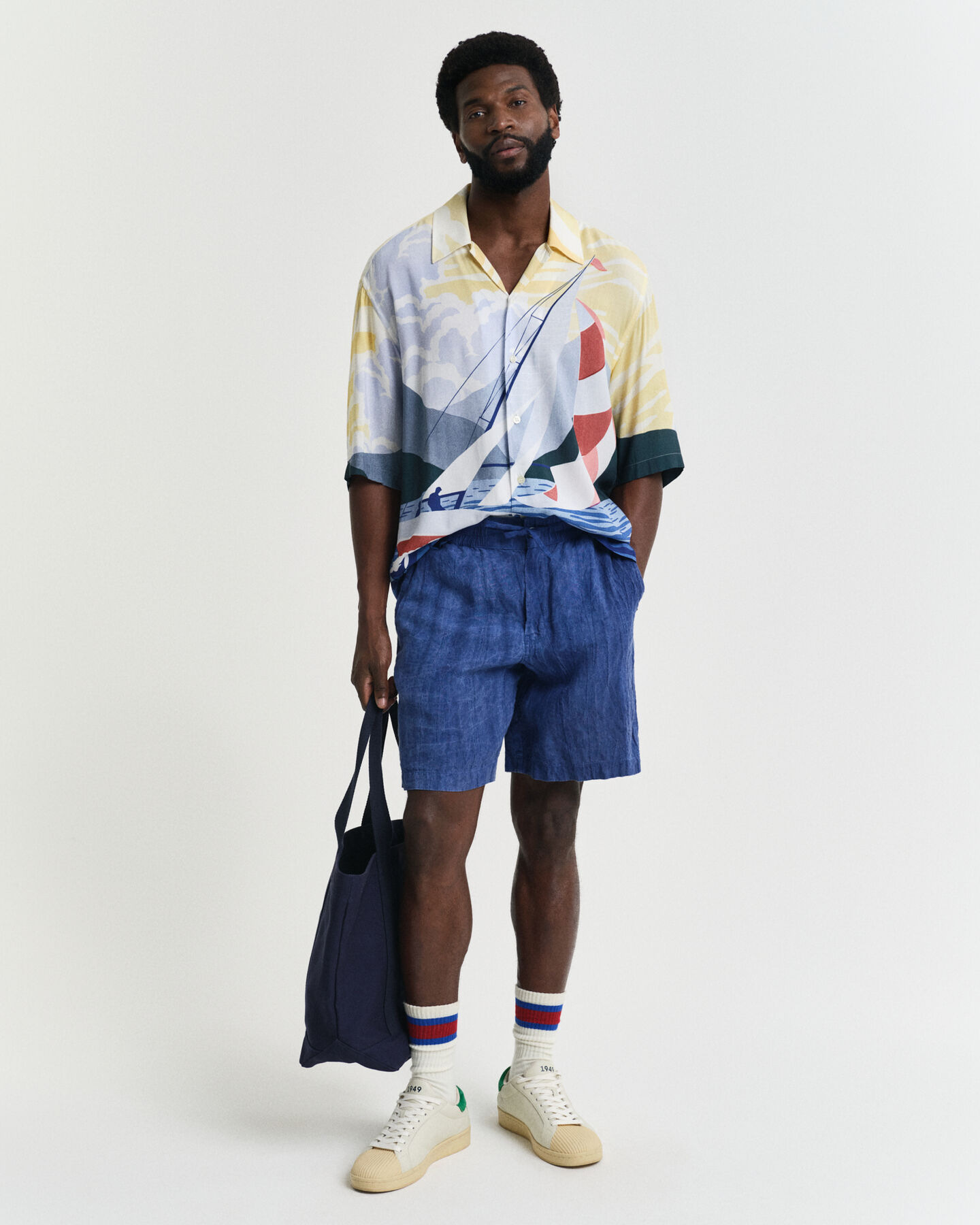 Camisa Relaxed Fit Sailing Scene de manga corta