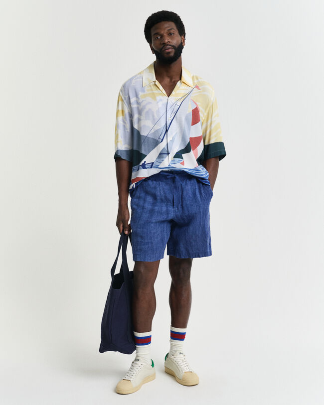 Camisa Relaxed Fit Sailing Scene de manga corta