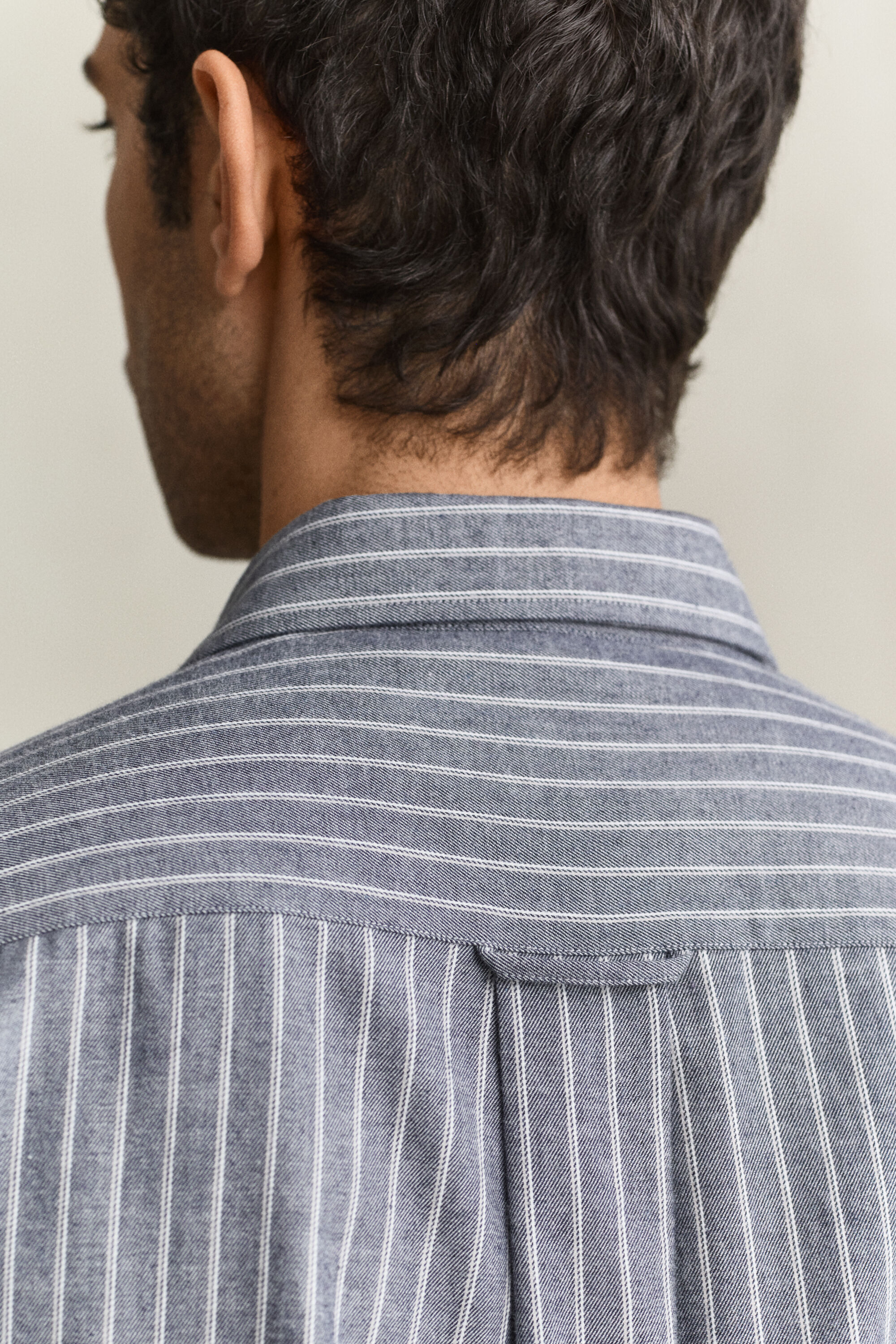 Camisa de franela jaspeada a rayas