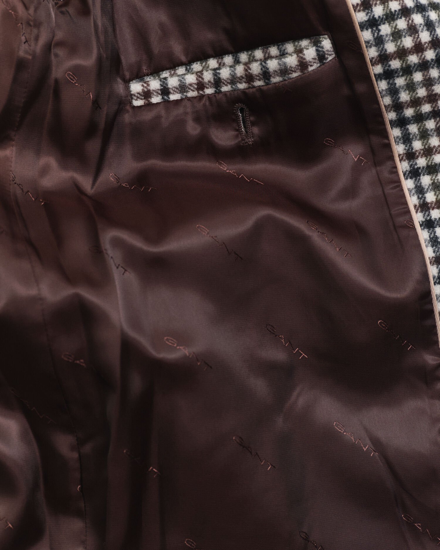 Gabán a cuadros en mezcla de lana