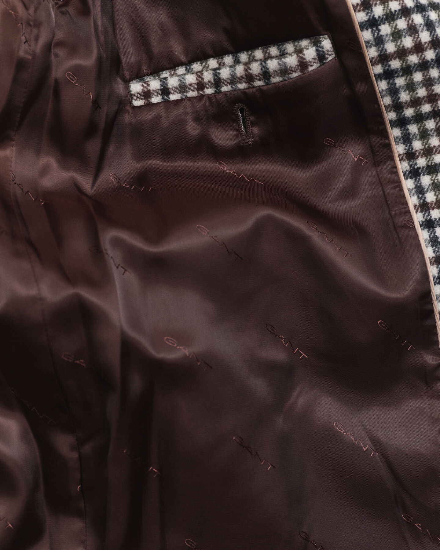 Gabán a cuadros en mezcla de lana