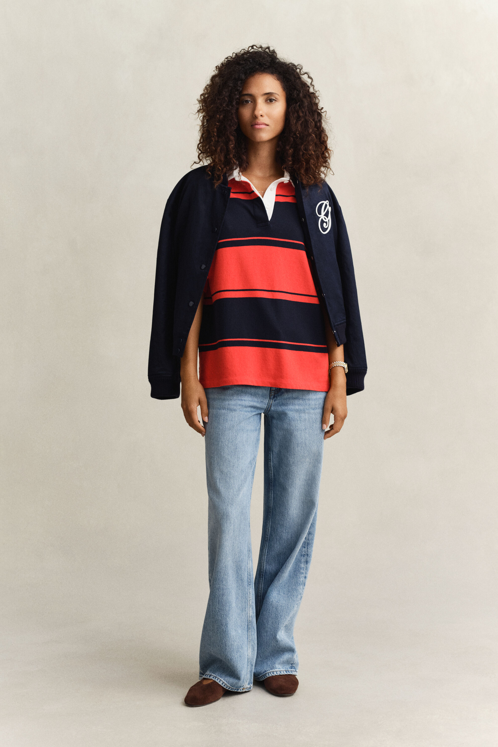 Heavy Rugger de manga corta a rayas anchas