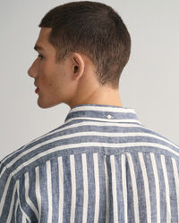Camisa Regular Fit de lino a rayas anchas