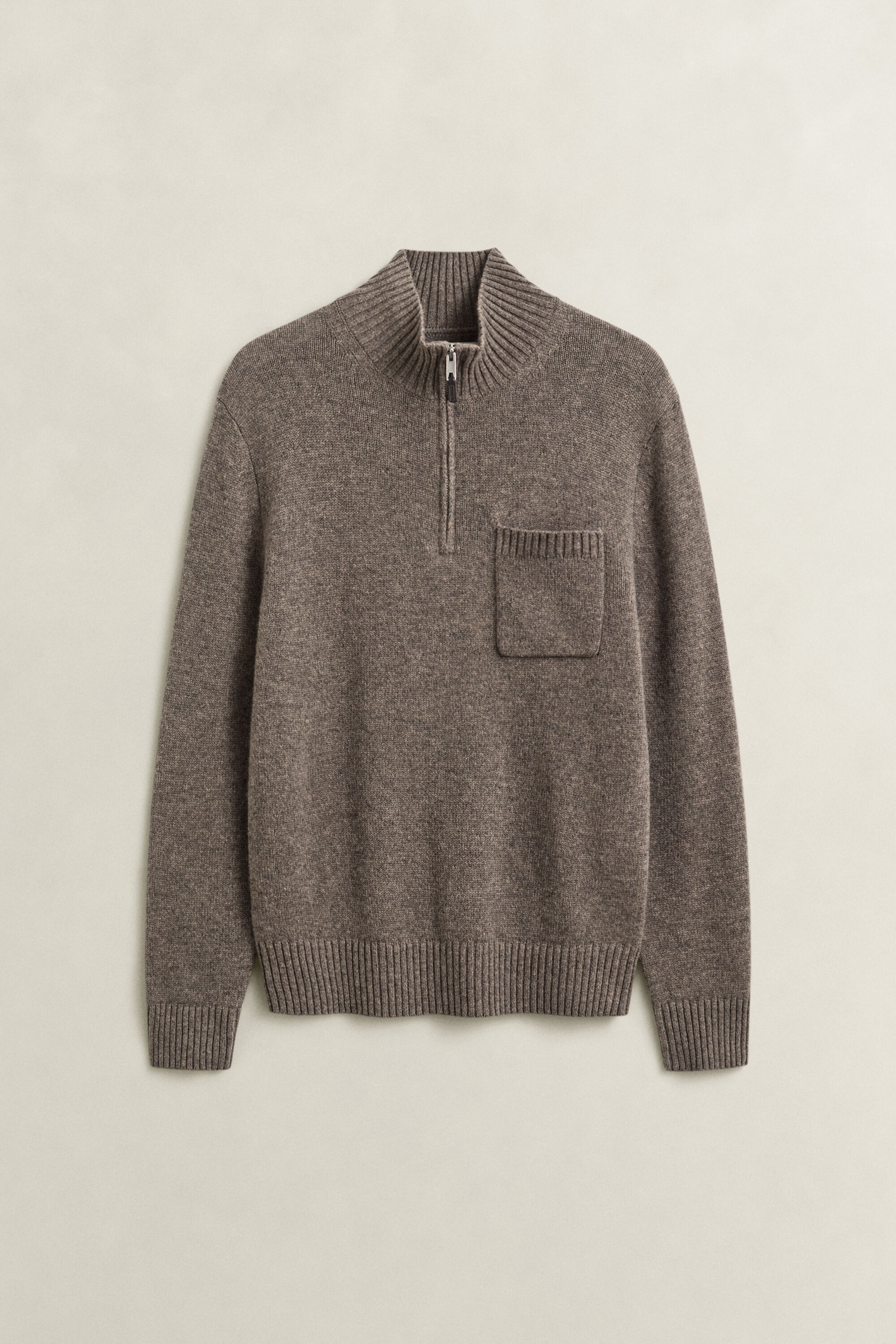 Jersey de cachemir con media cremallera