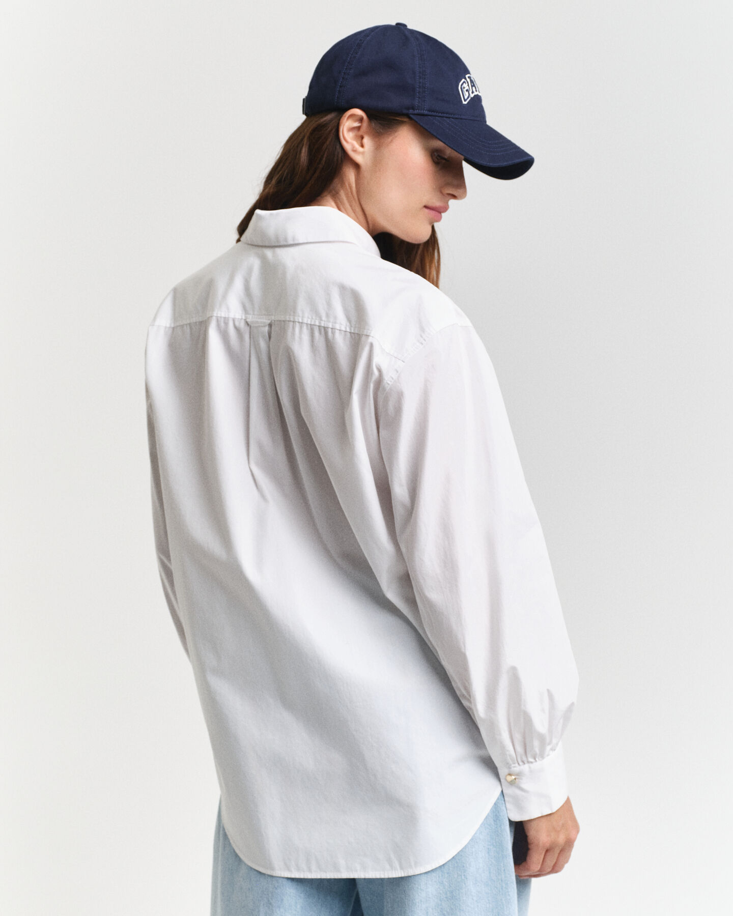 Camisa de popelina con mangas voluminosas Relaxed Fit