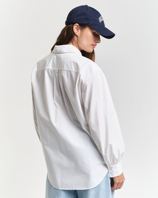 Camisa de popelina con mangas voluminosas Relaxed Fit