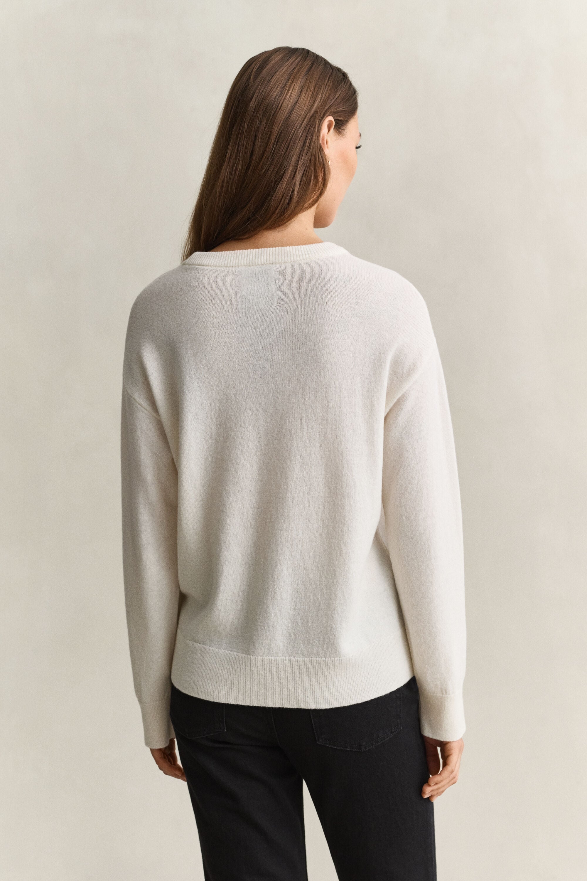 Jersey de lana de oveja muy fina con cuello redondo