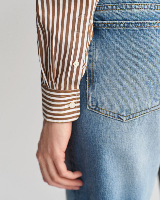 Camisa Regular Fit clásica de popelina a rayas