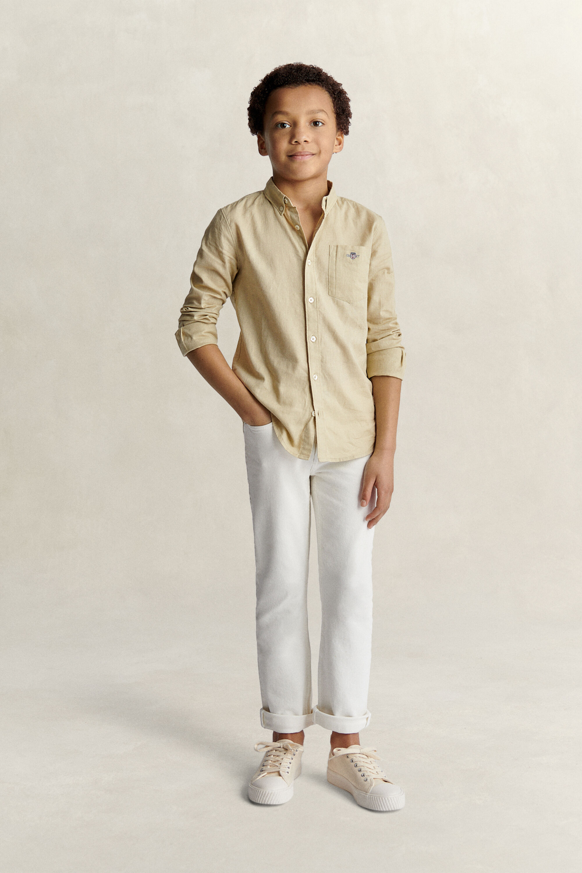 Camisa de mezcla de lino Teen Boys