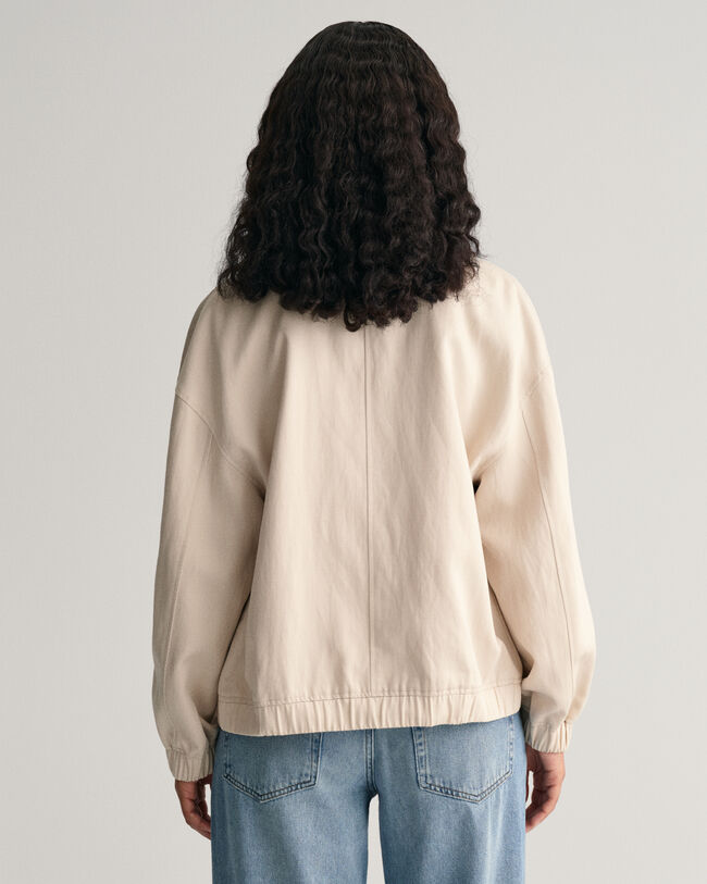 Cazadora bomber en mezcla de lino