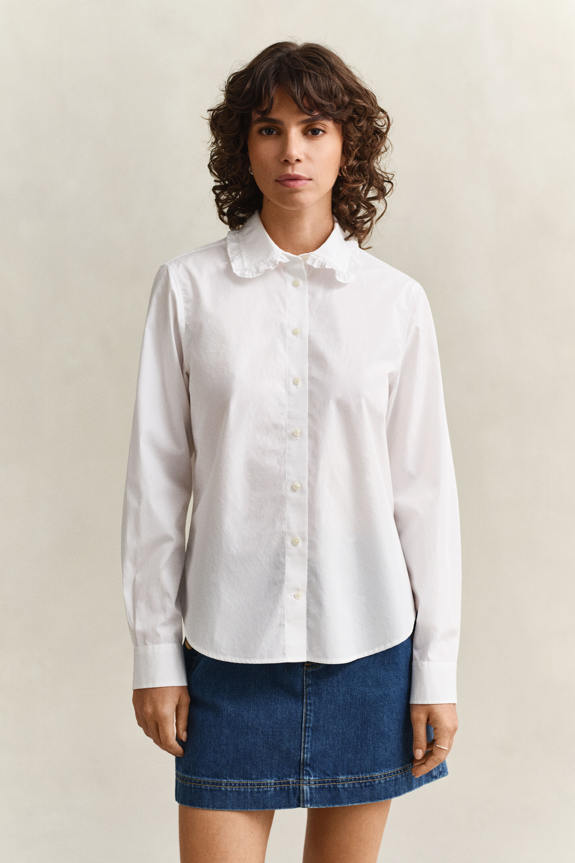 Camisa de algodón con volantes