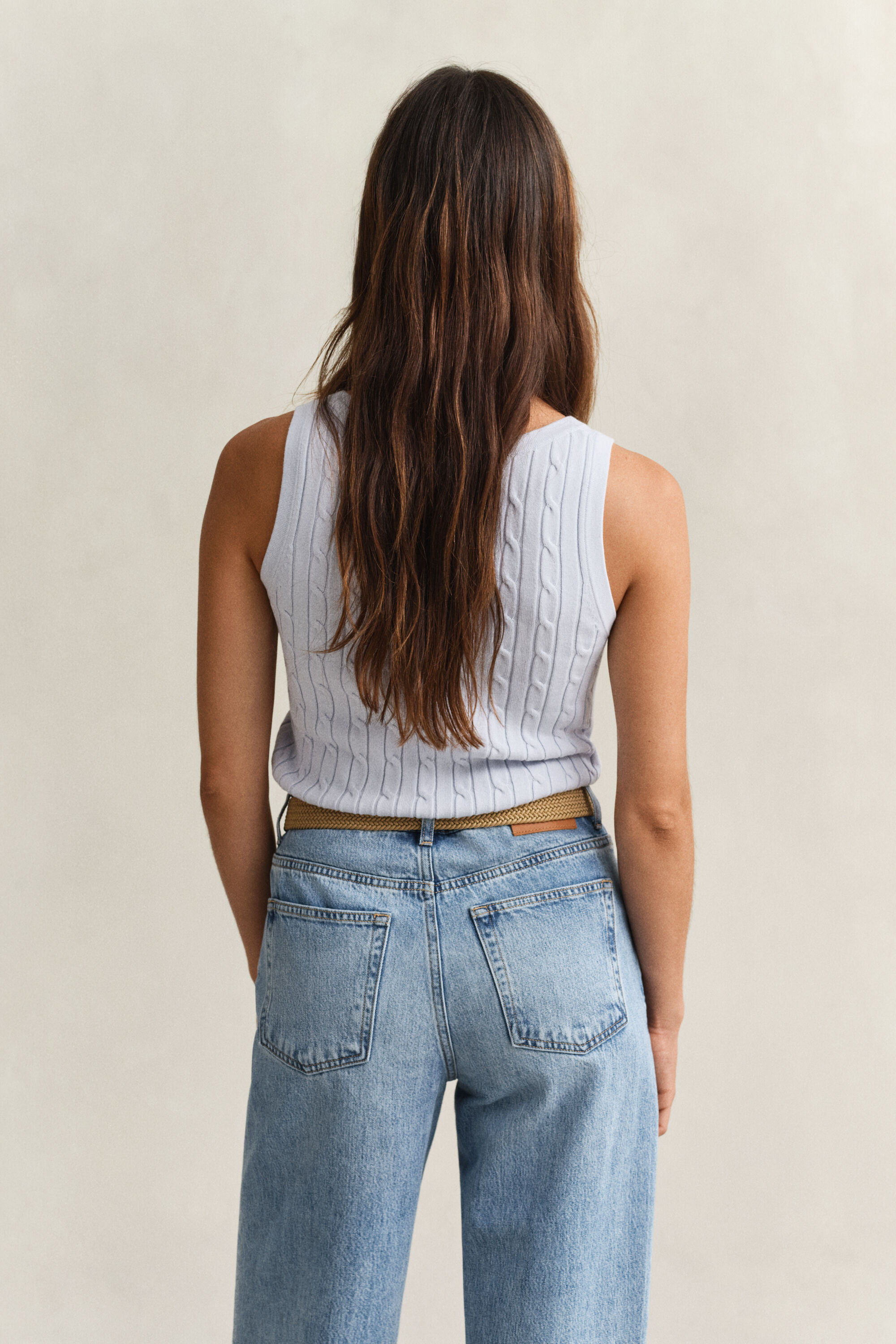 Camiseta sin mangas de punto de ochos