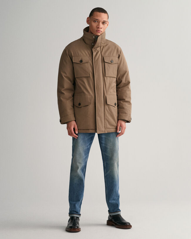 Cazadora militar de franela acolchada