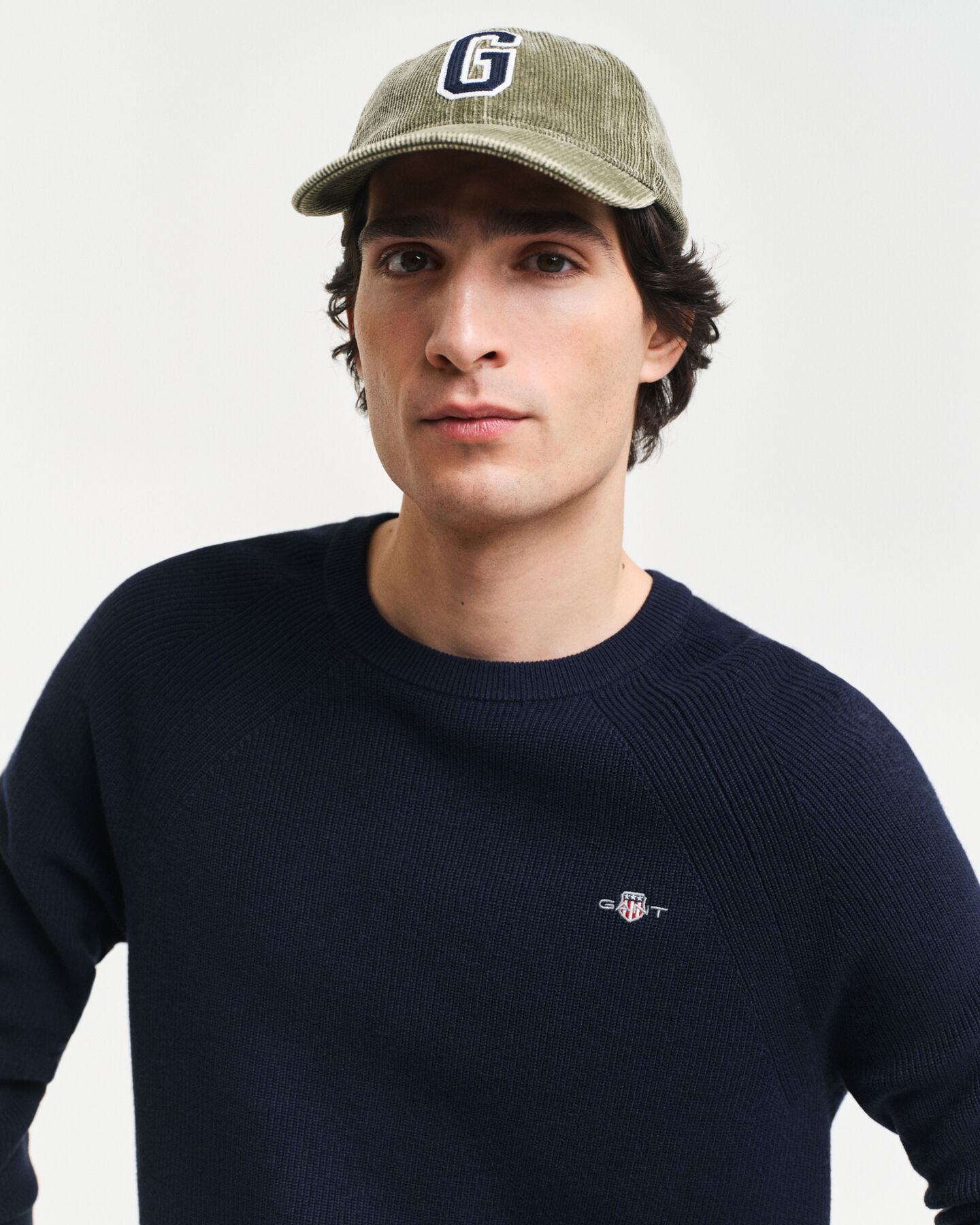 Jersey acanalado de lana y algod&oacute;n con cuello redondo