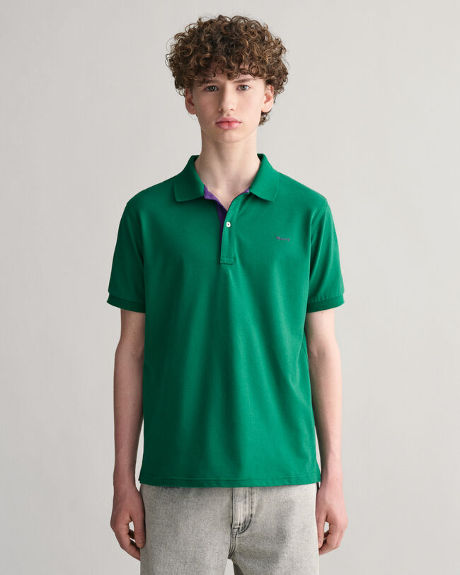 Polo de piqu&eacute; en contraste Teens