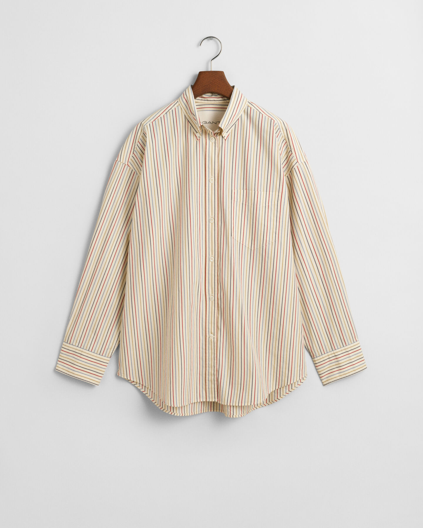 Camisa extragrande de popelina a rayas