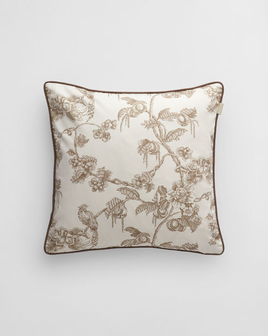 Cojín de satén con estampado de árboles