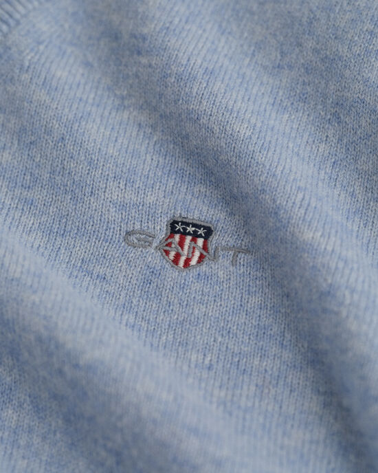 Jersey de cuello de pico en lana de oveja muy fina