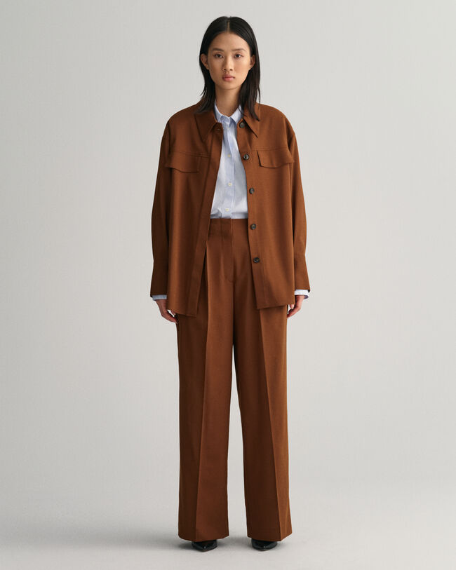 Pantalones de pinzas con talle alto y pernera ancha